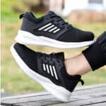 Orthopedic Safety Shoes With White Side Stripes